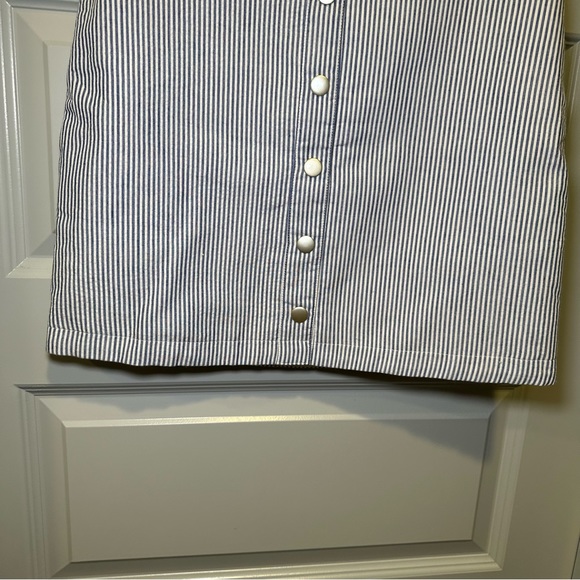 Marleylilly Blue/White Striped Button Snap Front Skirt size S - Picture 5 of 7